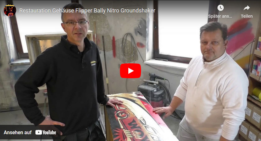 Video Restauration Gehäuse Flipper Bally Nitro Groundshaker